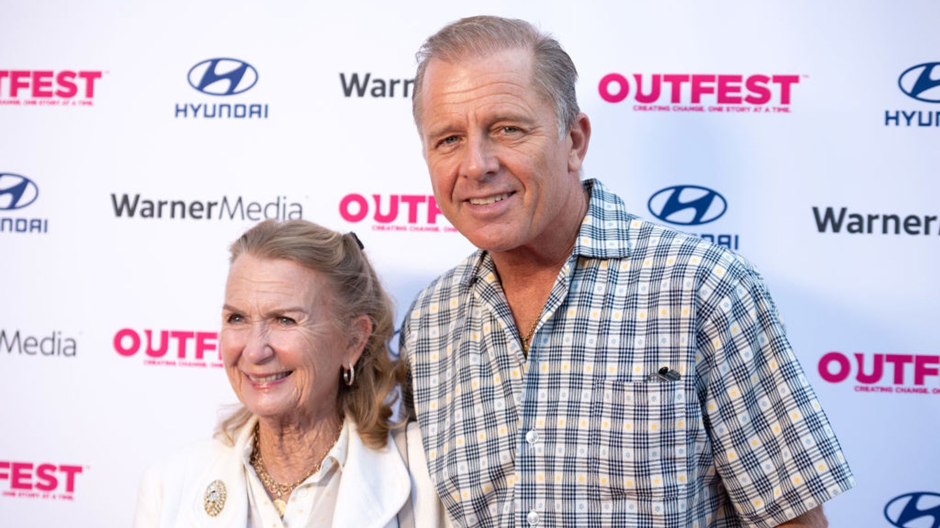 Actress Juliet Mills and actor Maxwell Caulfield attend the 2021 Outfest Los Angeles LGBTQ Film Festival in 2021. 