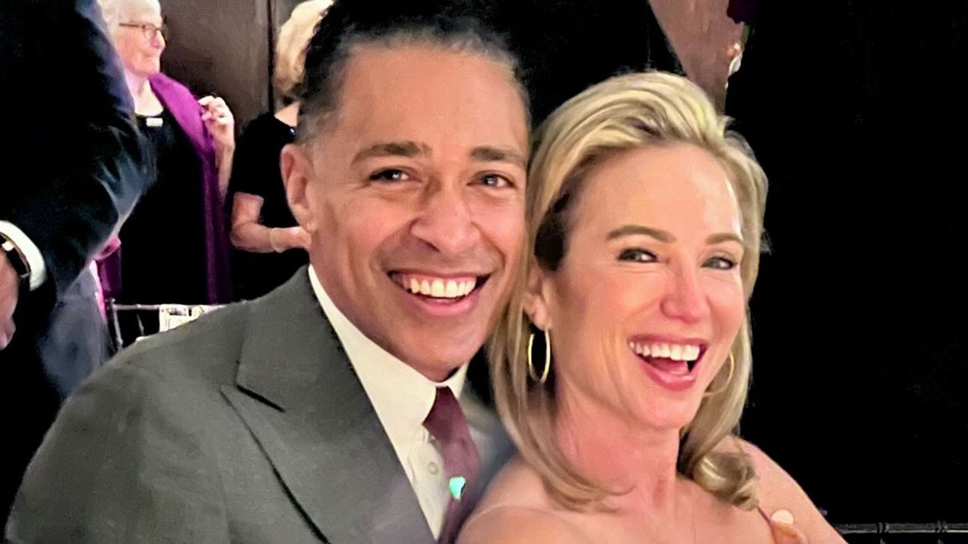 Amy Robach and T.J. Holmes at Today producer Jennifer Long's wedding
