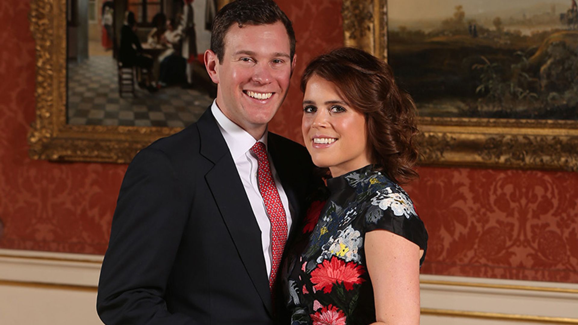 Princess Eugenie wears Erdem floral dress in official engagement pictures |  HELLO!