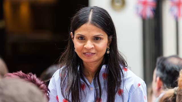 Prime Minister Rishi Sunak's wife Akshata Murty attends a Coronation Big Lunch hosted outside Downing Street