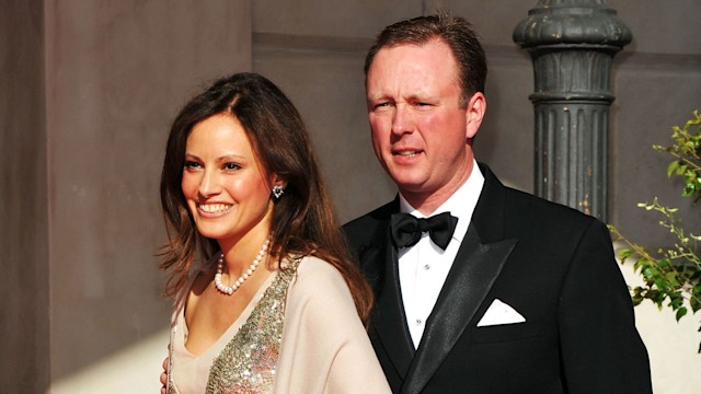 Prince Gustav and Princess Carina attend the Government Pre-Wedding Dinner for Crown Princess Victoria of Sweden and Daniel Westling in June 2010 in Stockholm, Sweden