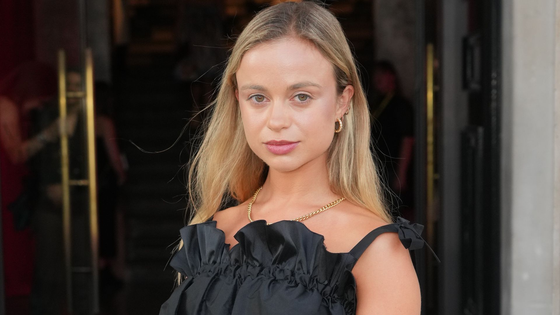 Lady Amelia Windsor Dazzles In Satin Sweetheart Mini Dress With Unique Detail Hello