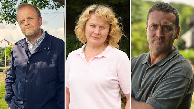 Toby Jones, Monica Dollan and Will Mellor in Mr Bates vs The Post Office