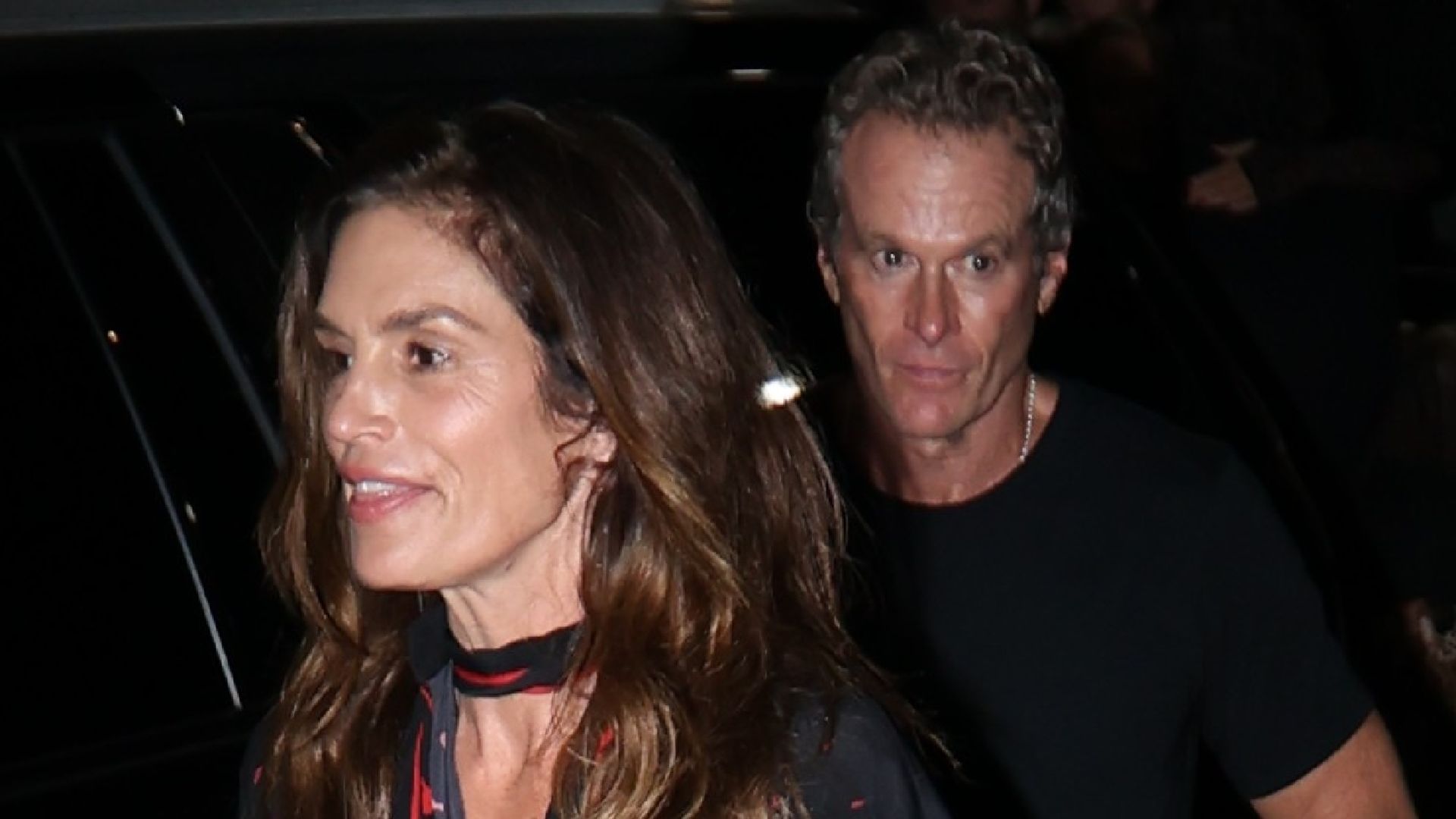 Cindy Crawford, 58,  rocks leather pants for epic date night with Rande Gerber at Hollywood club