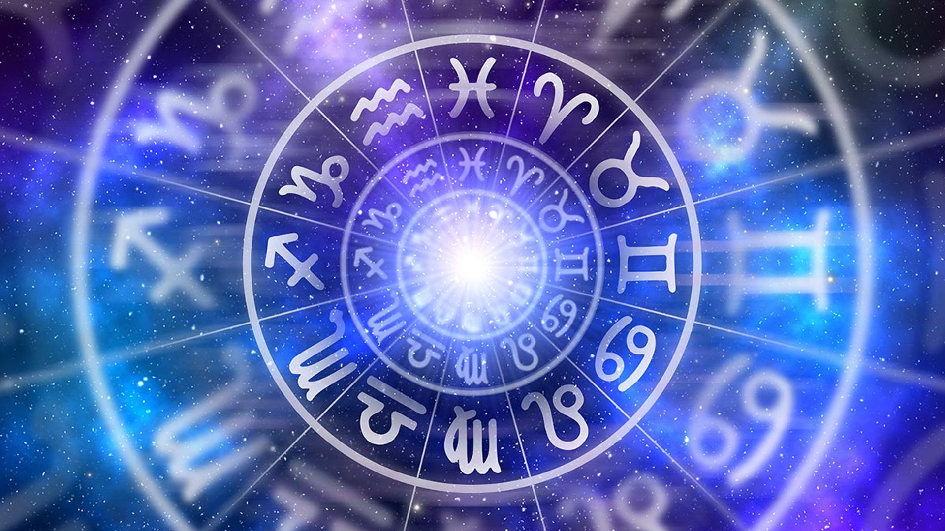 zodiac star sign blue background