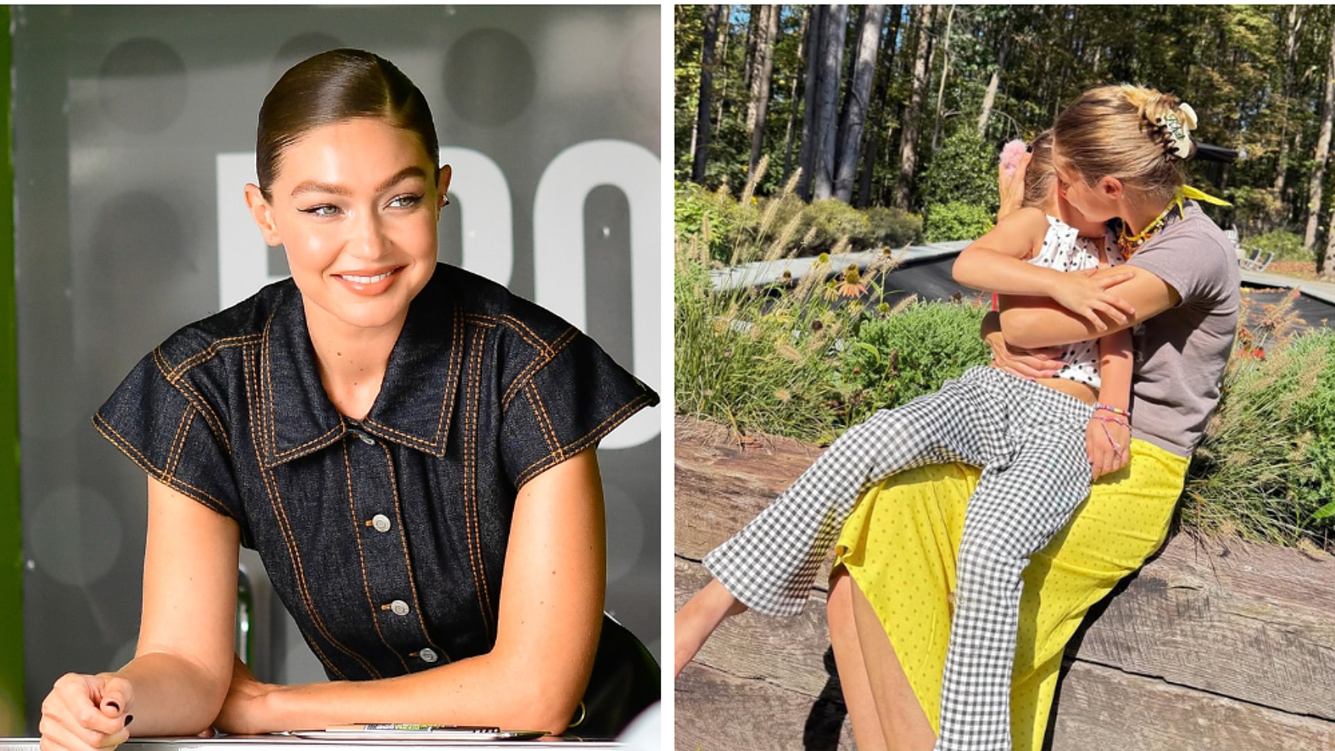 Gigi Hadid daughter khai split image