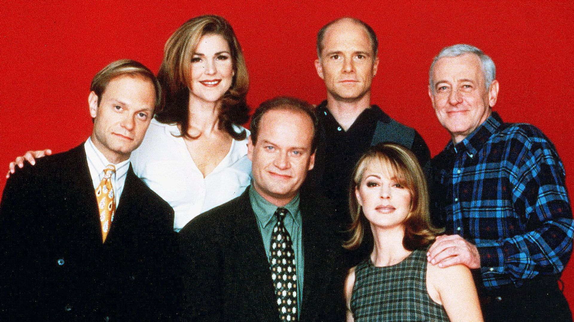 David Hyde-Pierce, Peri Gilpin, Kelsey Grammer, Kelsey Grammer, Dan Butler, Jane Leeves, John Mahoney, Frasier - 1993, NBC-TV