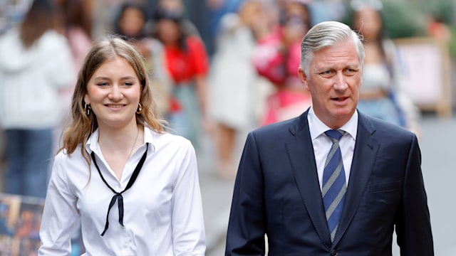 Princess Elisabeth with her father, King Philippe at her Oxford graduation