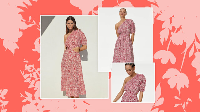 split image three marks and spencer floral dresses 