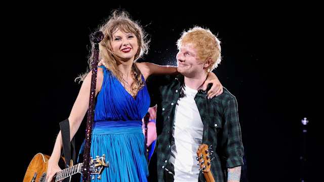 Taylor Swift and Ed Sheeran on stage at the Eras Tour