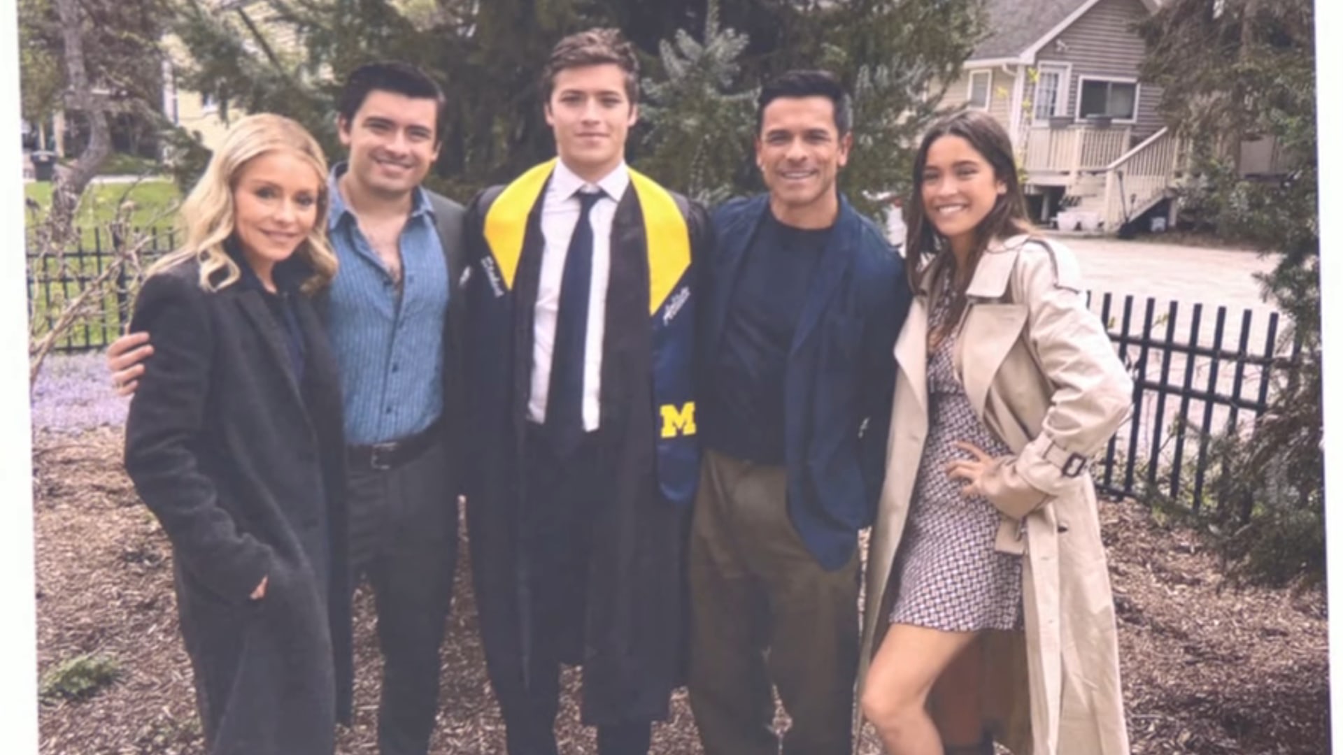 Kelly Ripa, Mark Consuelos, Michael Consuelos and Lola Consuelos gather for Joaquin Consuelos' graduation ceremony at the University of Michigan, shared on LIVE with Kelly and Mark