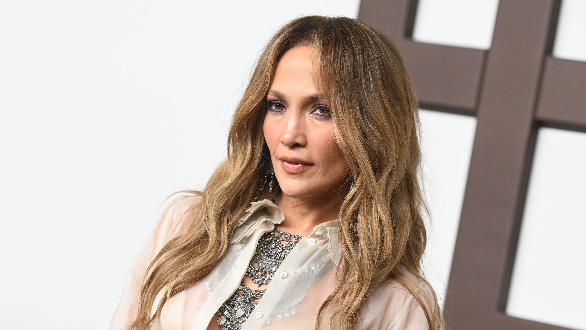 Jennifer Lopez at the Ralph Lauren Spring 2024 Ready To Wear Fashion Show at the Brooklyn Navy Yard on September 8, 2023 in Brooklyn, New York
