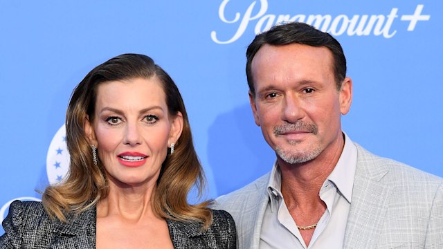 Faith Hill and Tim McGraw arrive at the Paramount+ UK launch at Outernet London on June 20, 2022 in London, England