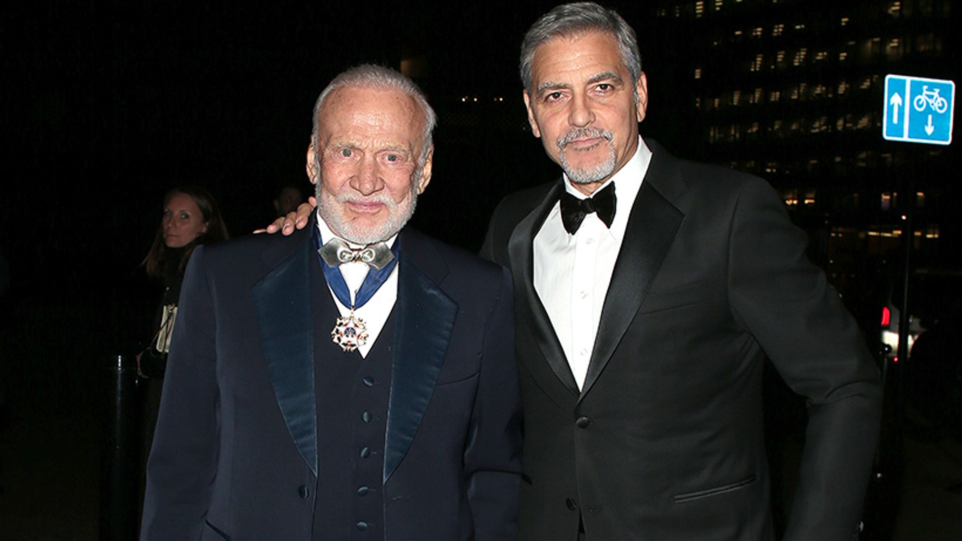 george clooney buzz aldrin omega party