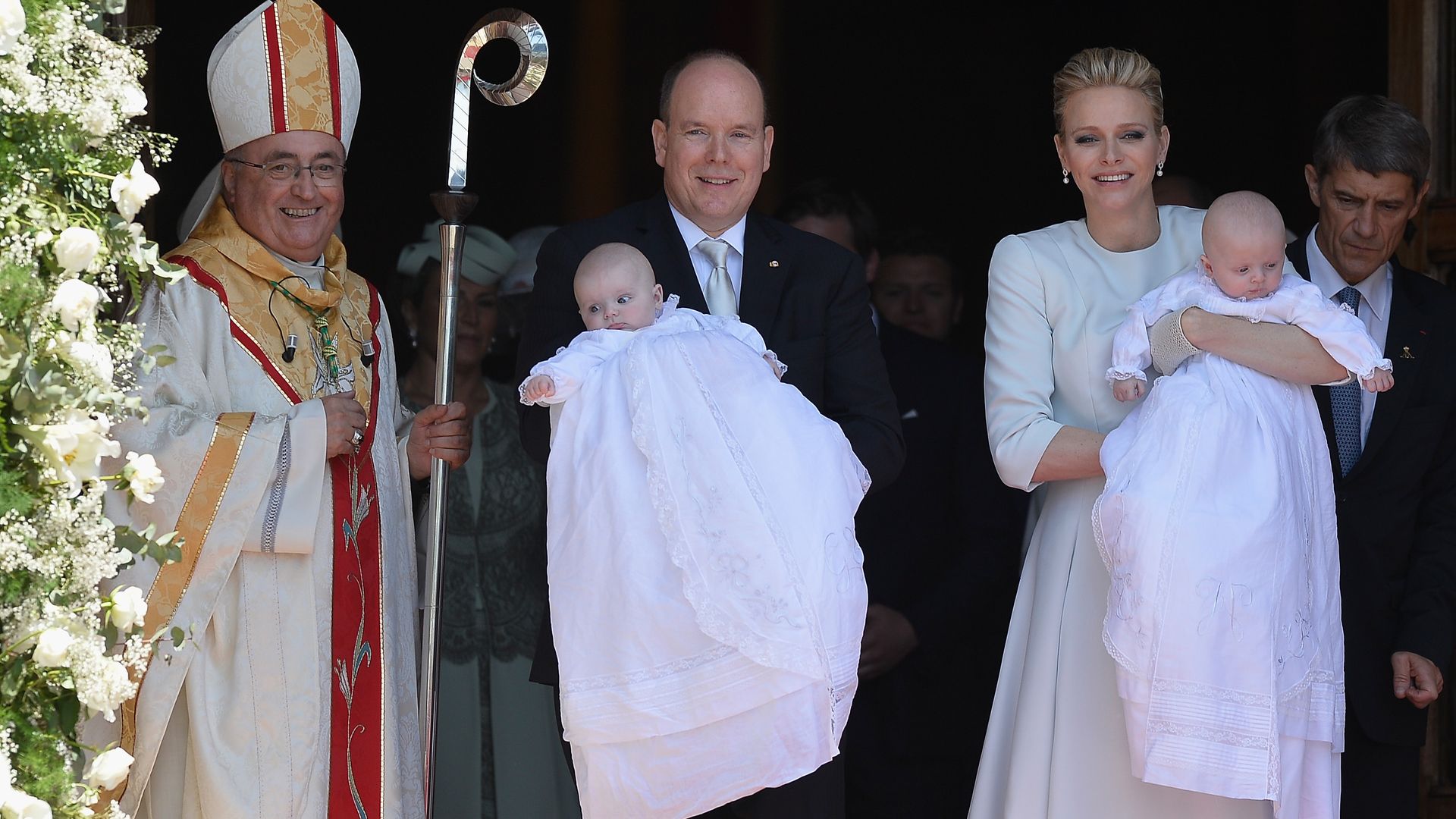 Prince Jacques and Princess Gabriella on their christening day