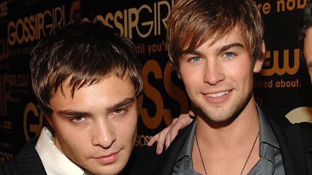 Ed Westwick, Chace Crawford and Penn Badgley arrive at "Gossip Girl" premiere party at TenJune on September 18, 2007 in New York City.