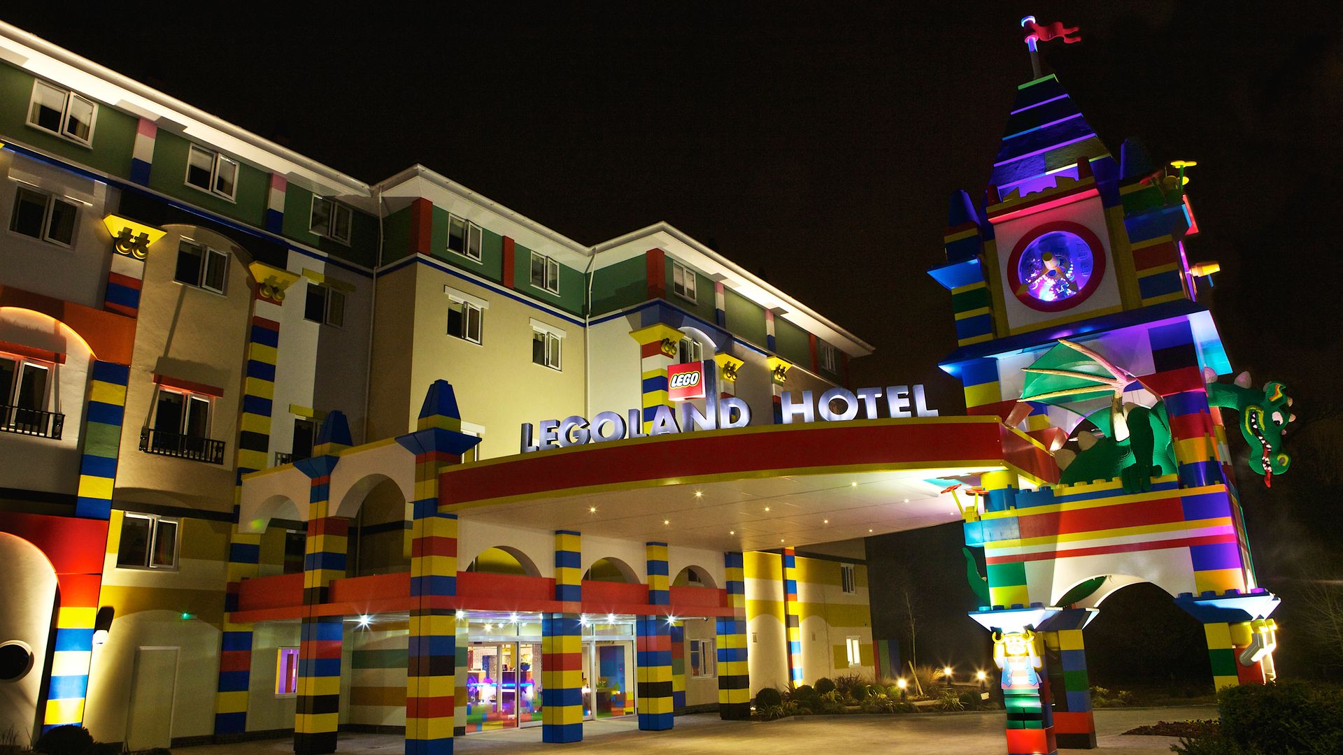 Legoland hotel at night