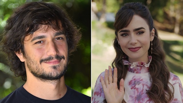 Split image of Eugenio Franceschini and Lily Collins