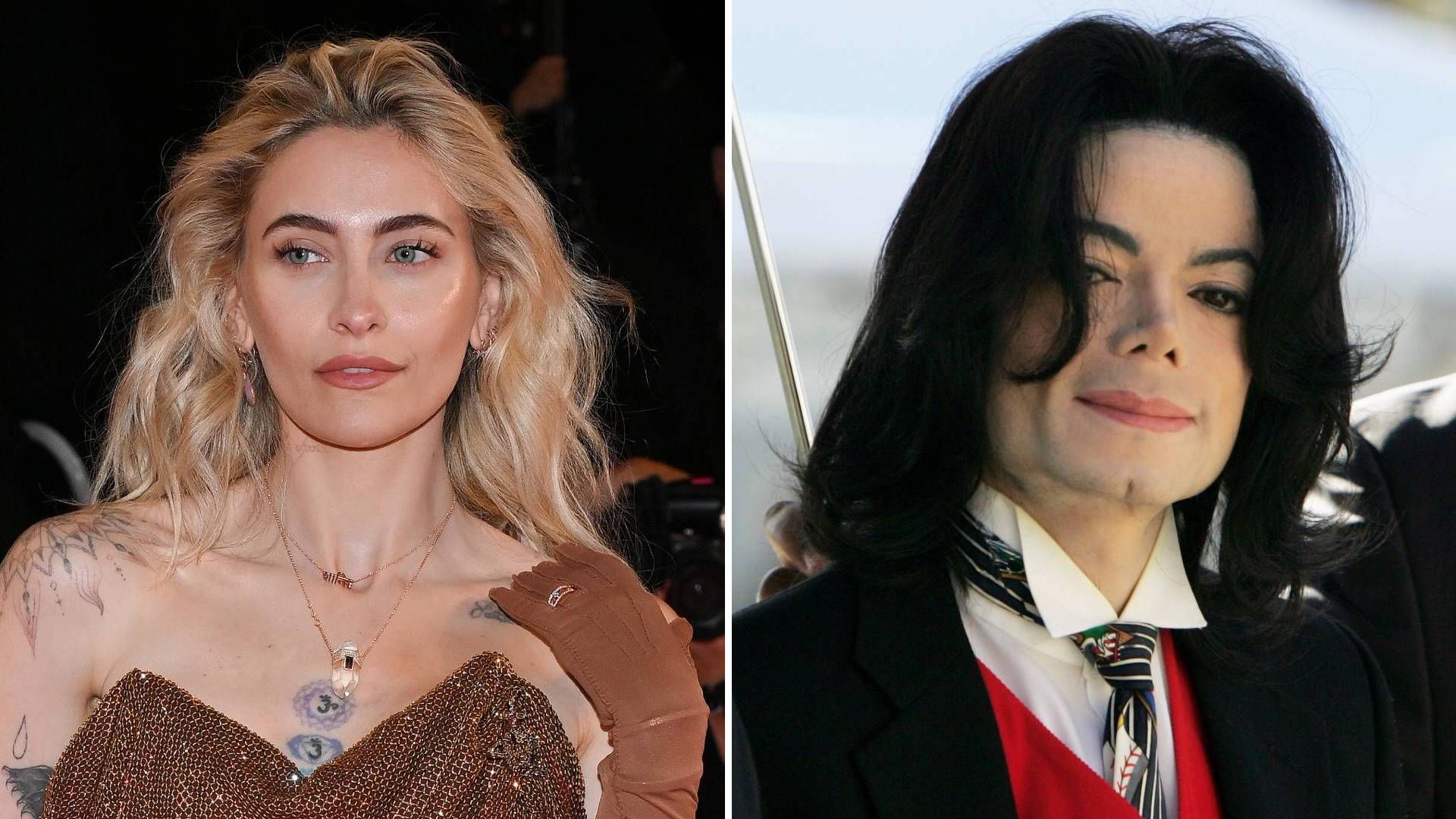 Split image of Paris Jackson and her father Michael Jackson