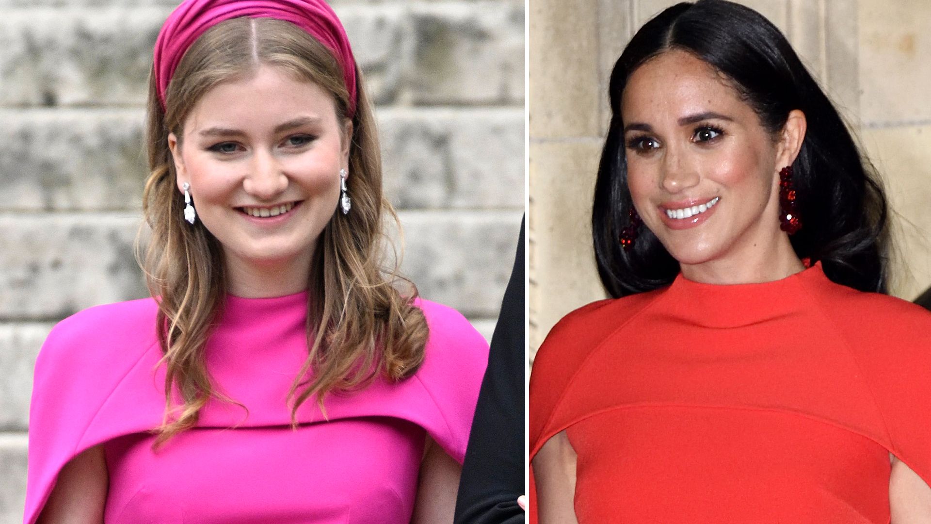 Queen Mathilde's daughter Princess Elisabeth copies Meghan Markle in hot pink fitted dress