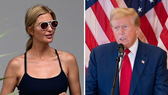 Split image of Ivanka Trump and Donald Trump.