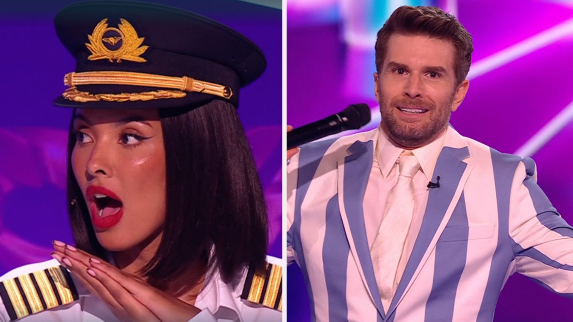 Maya Jama and Joel Dommett on The Masked Singer