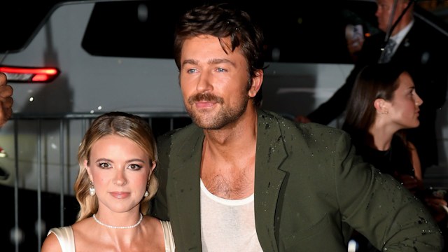 Brandon Sklenar and Courtney Salviolo attend the 'It Ends With Us' premiere