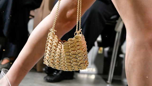 gold rabanne bag