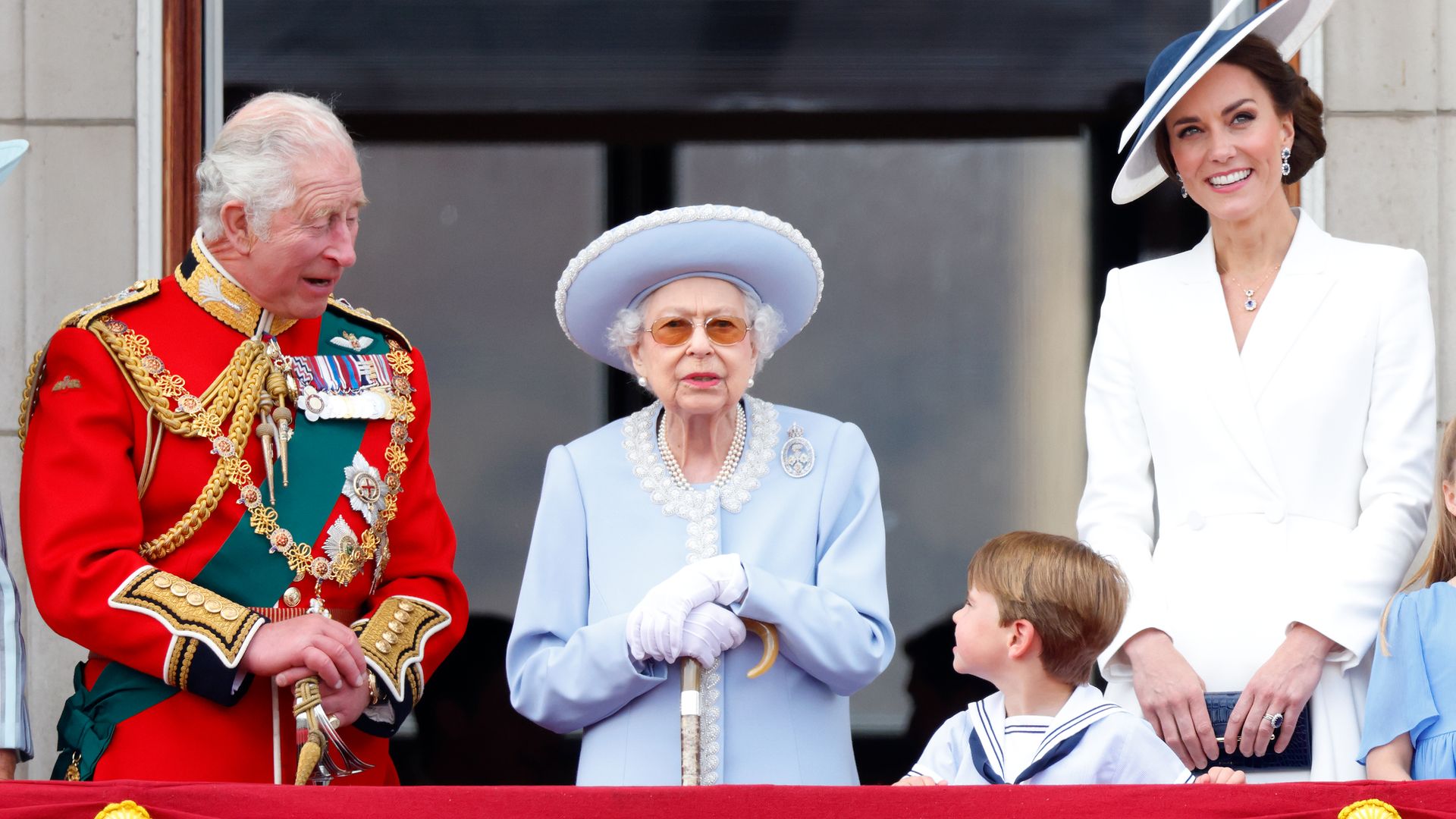 members of royal family on balcony 