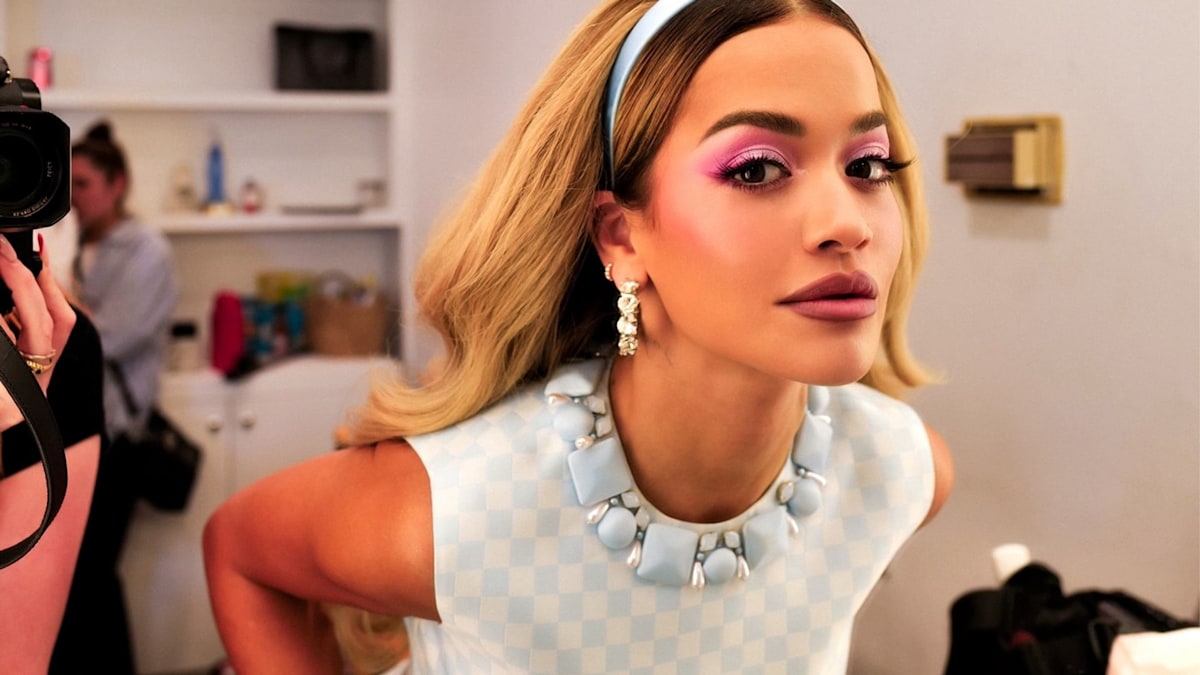 Rita Ora's Barbiecore mini skirt and crop top look is perfect for Halloween