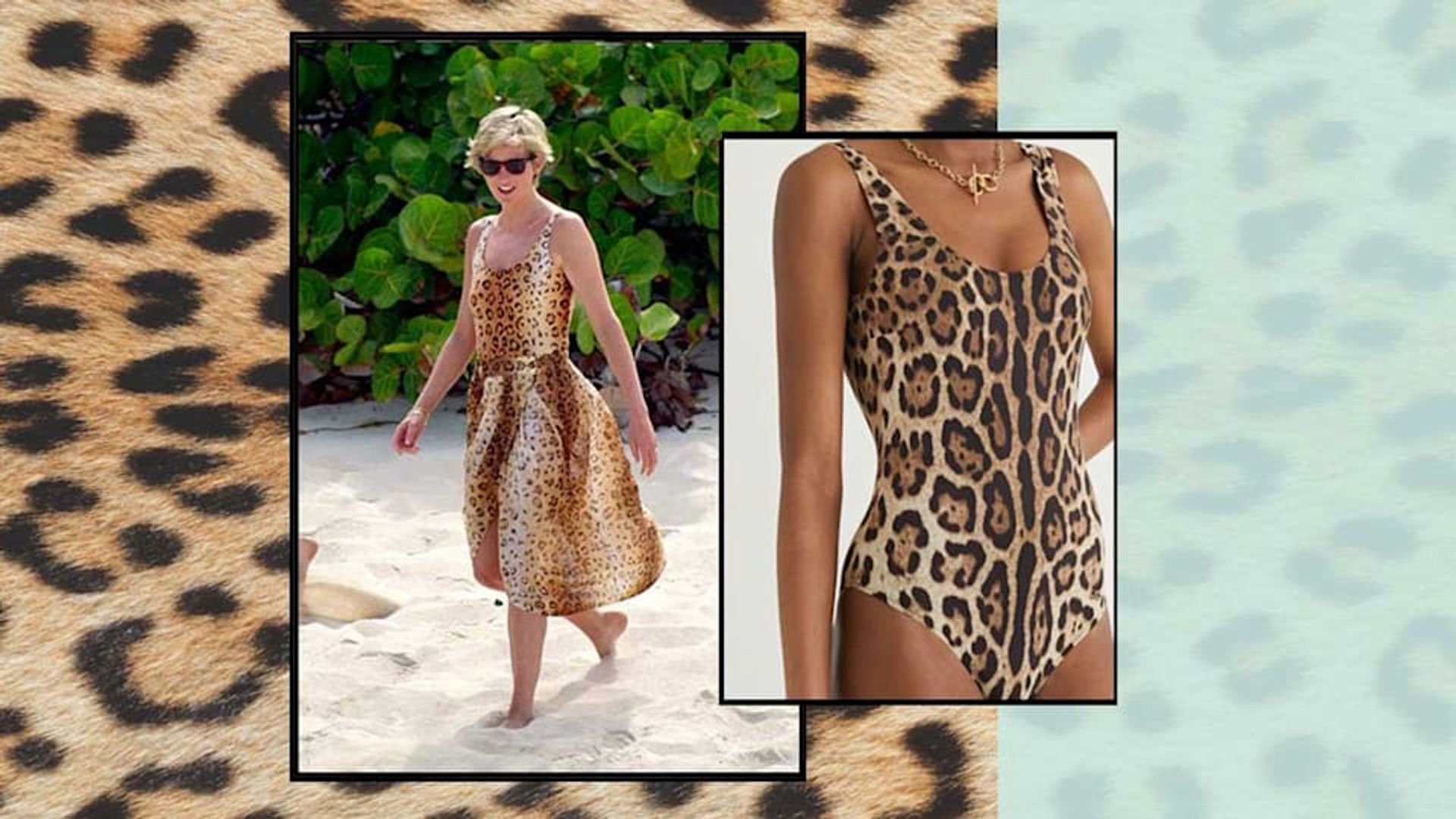 Leopard print swimsuits inspired by Princess Diana
