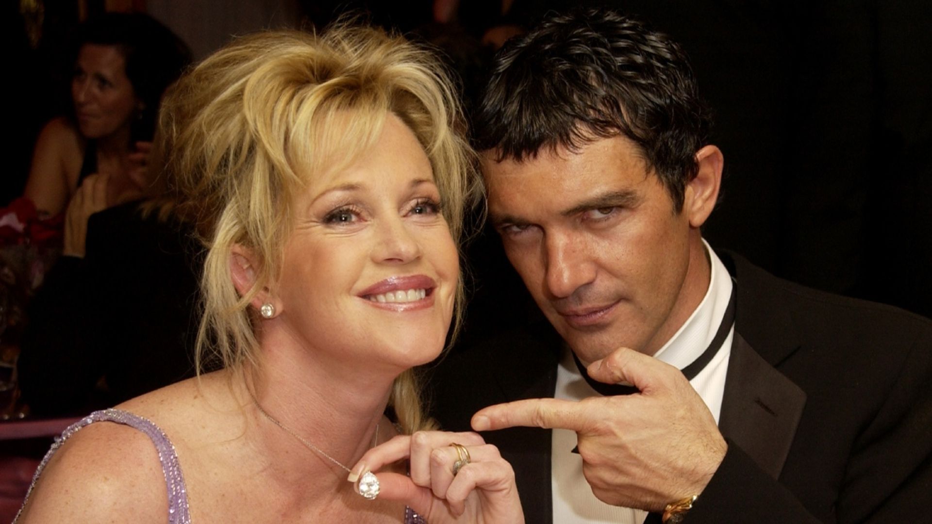 Antonio Banderas and Melanie Griffith pose for rare family picture with