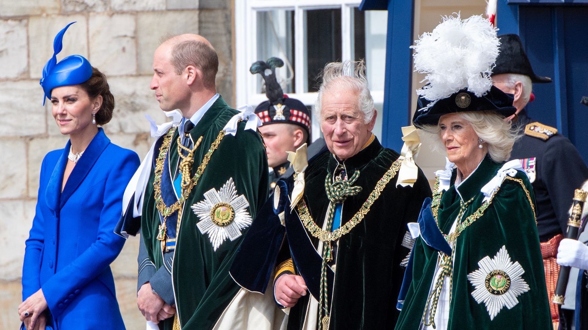 William, Kate, Charles and Camilla at Scottish coronation