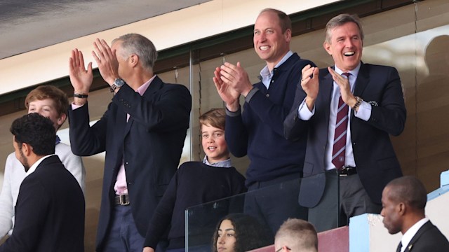 William and George celebrate a goal at Aston Villa v Nottingham Forest,