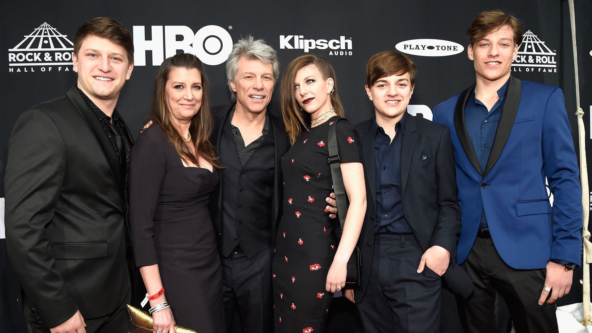 Inductee Jon Bon Jovi and family attend the 33rd Annual Rock & Roll Hall of Fame Induction Ceremony at Public Auditorium on April 14, 2018 in Cleveland, Ohio.