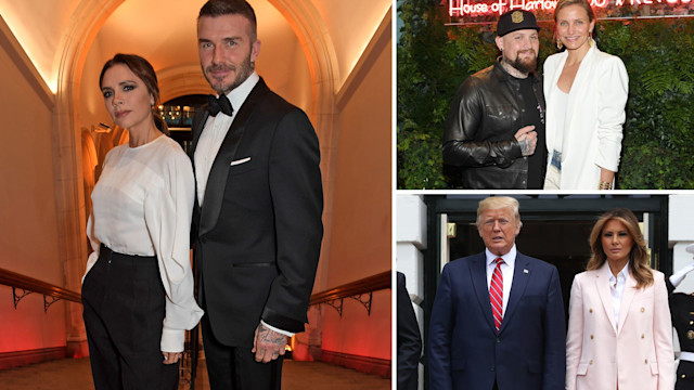 David and Victoria Beckham, Cameron Diaz and Benji Madden, and Donald and Melania Trump