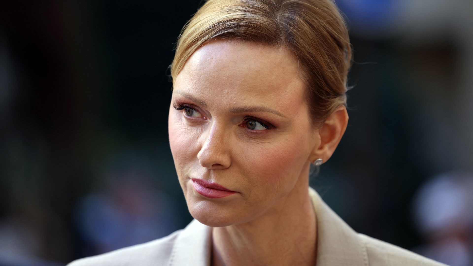 Princess Charlene of Monaco attends the presentation ot the canine brigade in The Principality of Monaco on October 27, 2025. The princess is the initiator of the creation of the canine brigade and she is president of SPA Monaco (Societe Protectrice des animaux) (Photo by Valery HACHE / AFP) / / NO TABLOIDS WEB & PRINT, NO DAILY MAIL, NO DAILY MAIL GROUP, NO VOICI, NO CLOSER (Photo by VALERY HACHE/AFP via Getty Images)