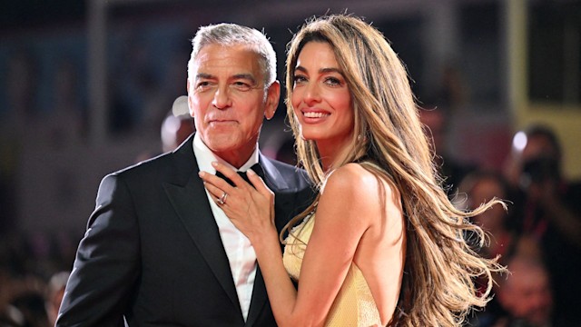 George Clooney and Amal Clooney on the red carpet for Wolfs premiere 