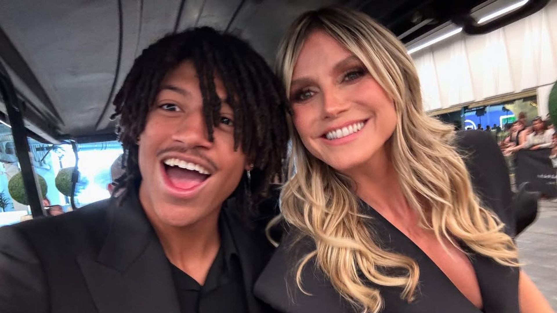 Heidi Klum's son Henry golf cart