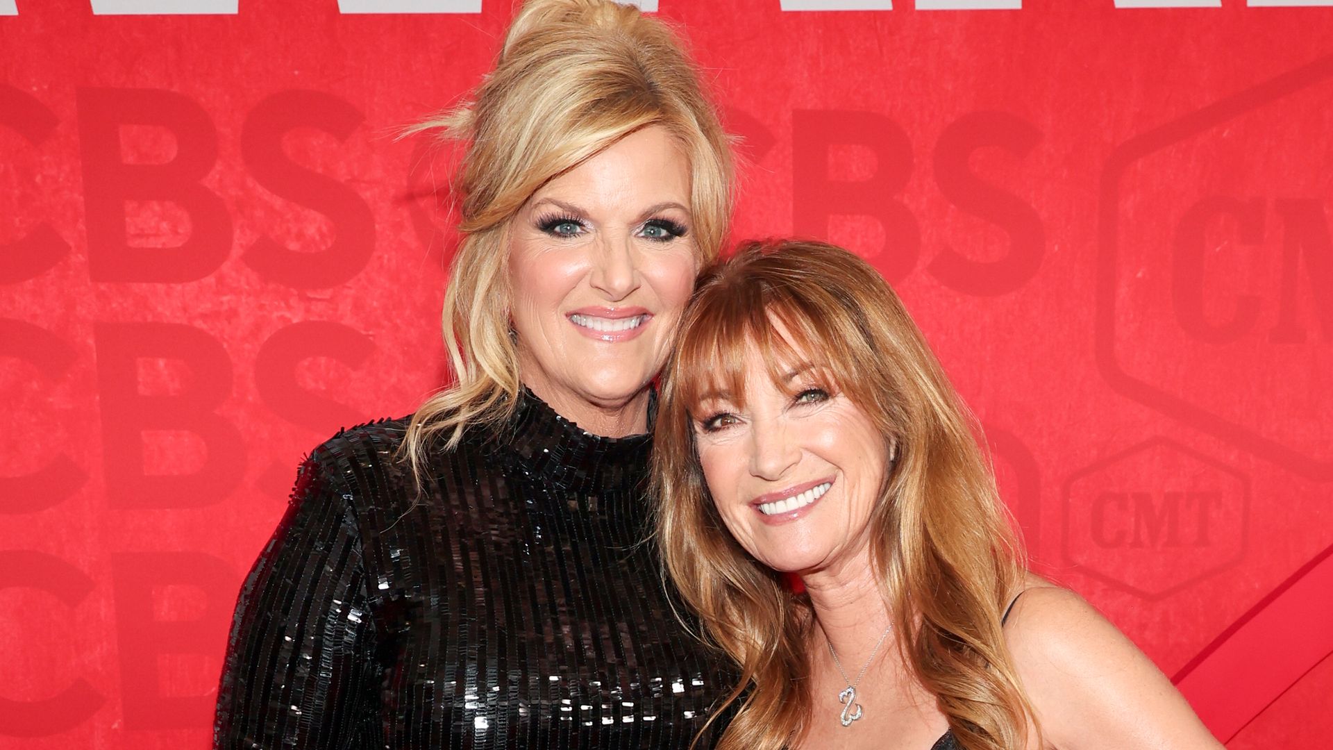 Trisha Yearwood and Jane Seymour at the 2024 CMT Music Awards held at the Moody Center on April 7, 2024 in Austin, Texas.