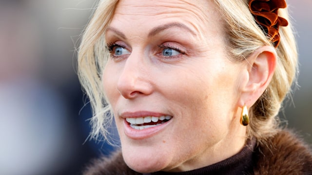 Zara Tindall attends Festival Trials Day at Cheltenham Racecourse on January 25, 2025 in Cheltenham, England. 