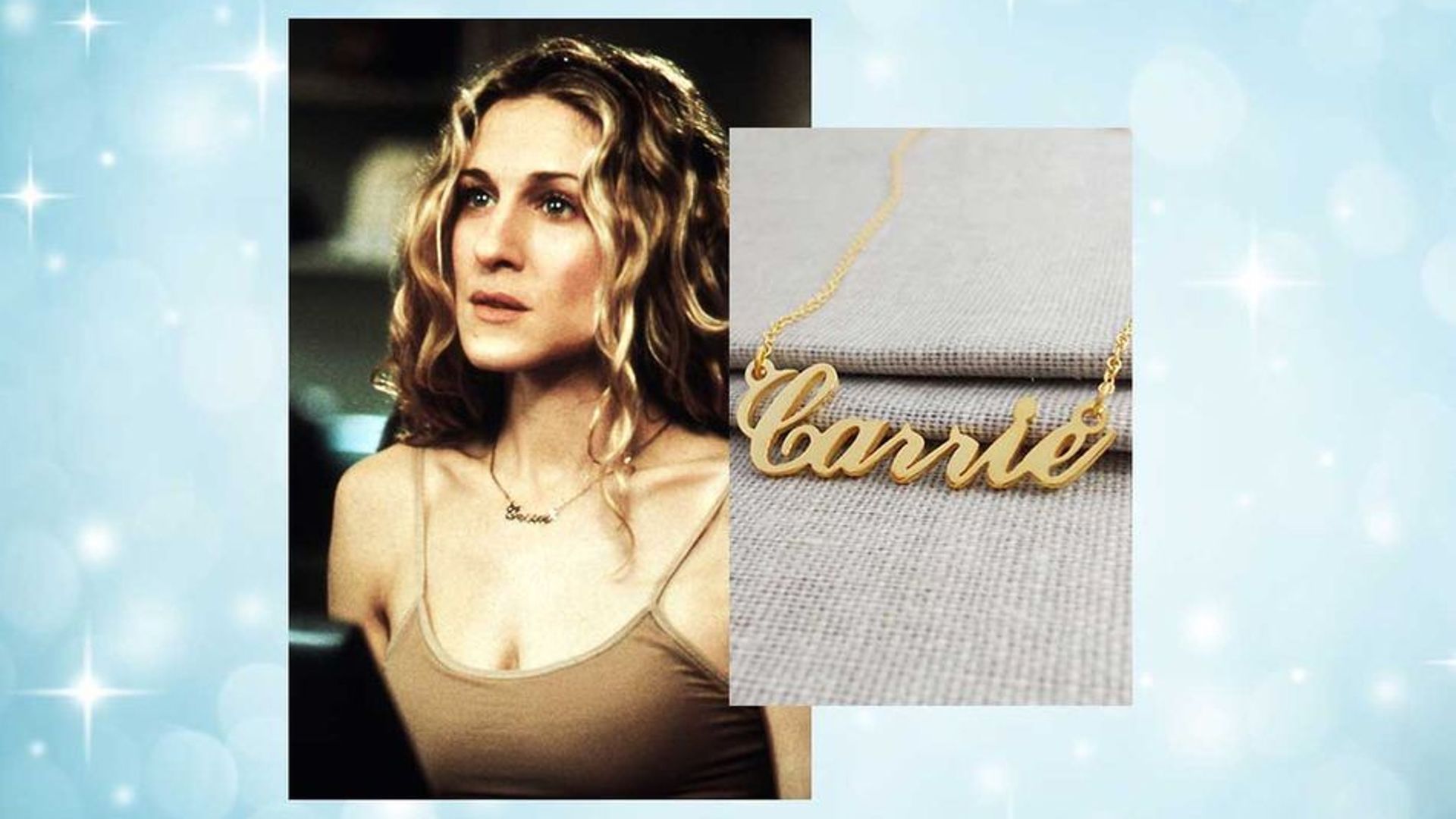 Carrie style nameplate necklaces