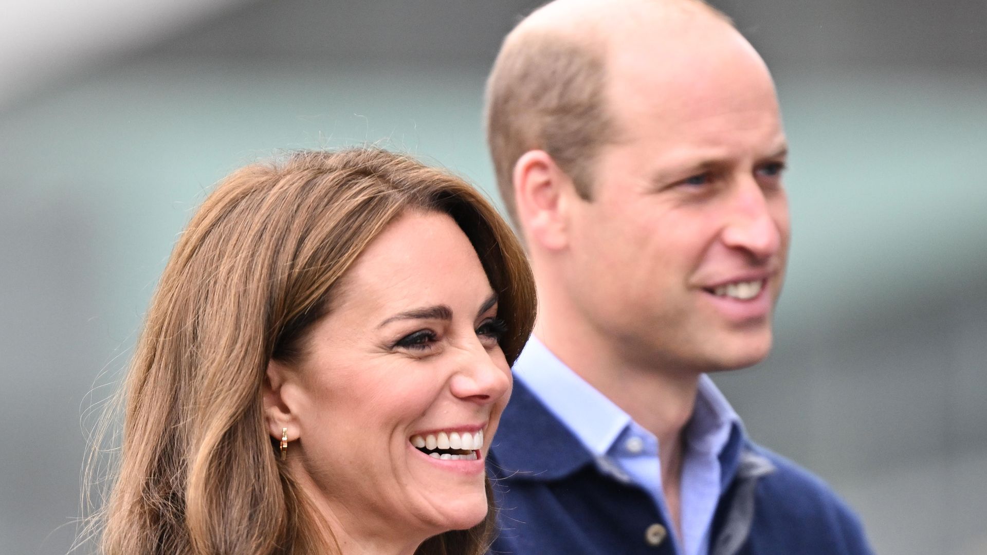 Prince William and Kate Middleton smiling in marlow 
