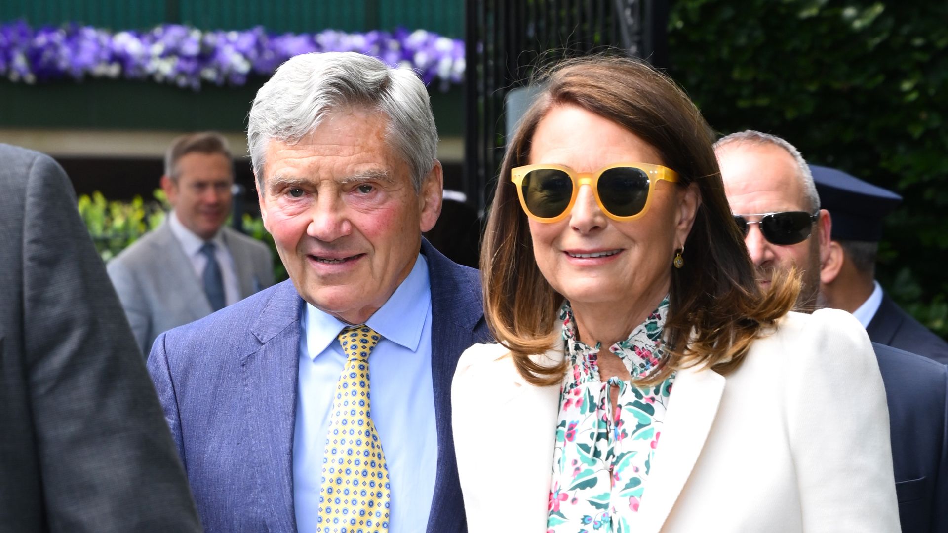 Michael Middleton and Carole Middleton attends day four of the Wimbledon Tennis Championships at the All England Lawn Tennis and Croquet Club