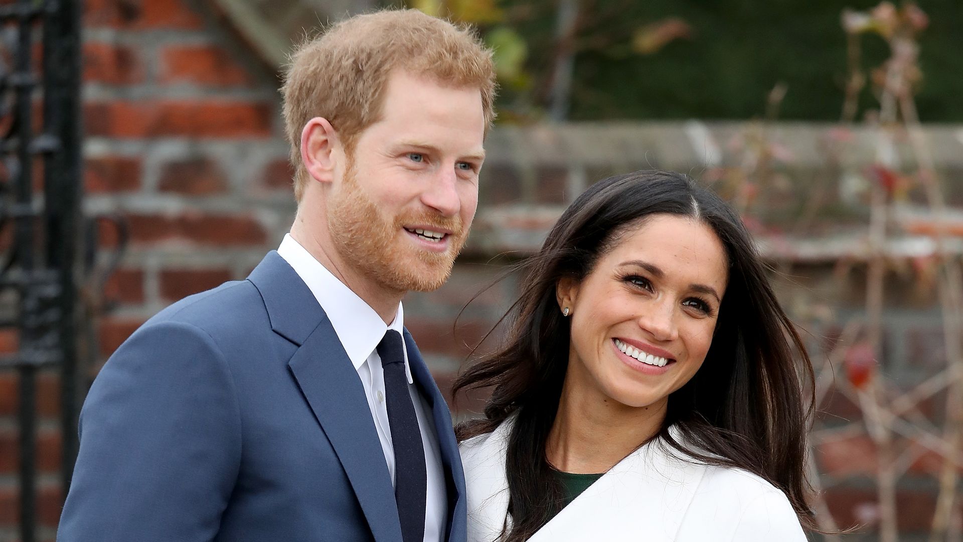 A photo of Harry and Meghan smiling 