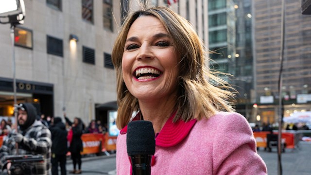 Savannah Guthrie on the Today Show plaza 