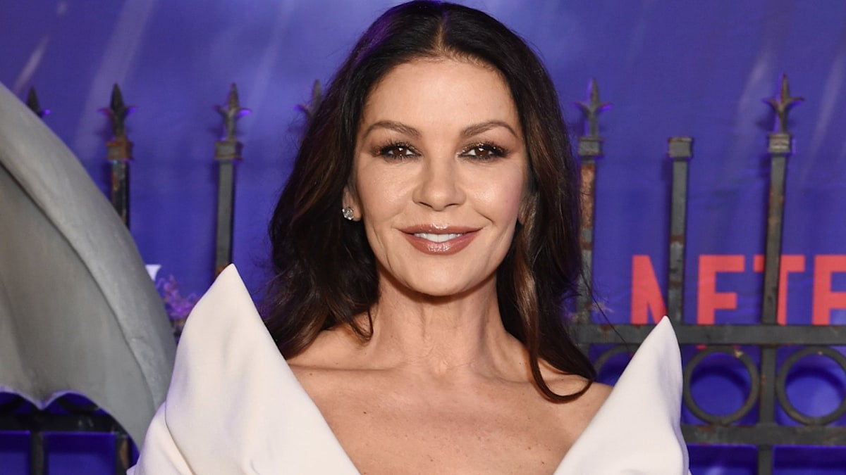 Catherine Zeta-Jones is lovely in lace at the Red 2 premiere in a stunning  strapless black gown