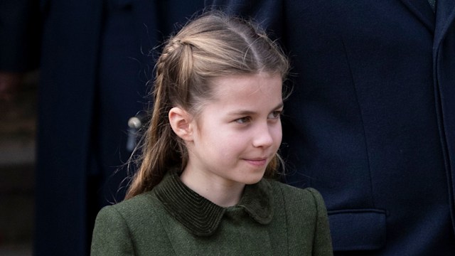 Princess Charlotte wearing green coat on Christmas Day