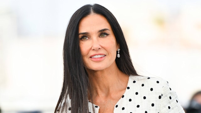 demi moore polka dot dress the substance photocall