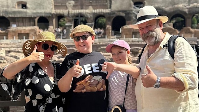 family on holiday in italy 